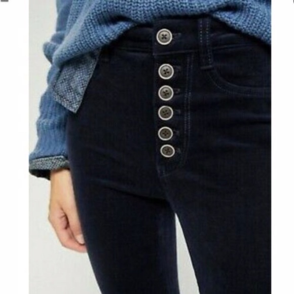 Anthropologie | Pilcro High Rise Skinny Womens Size 27 Navy Blue Corduroy - Picture 2 of 11